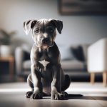 Gray Pitbull Puppy: Silver Pup Cuteness