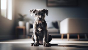 Gray Pitbull Puppy: Silver Pup Cuteness