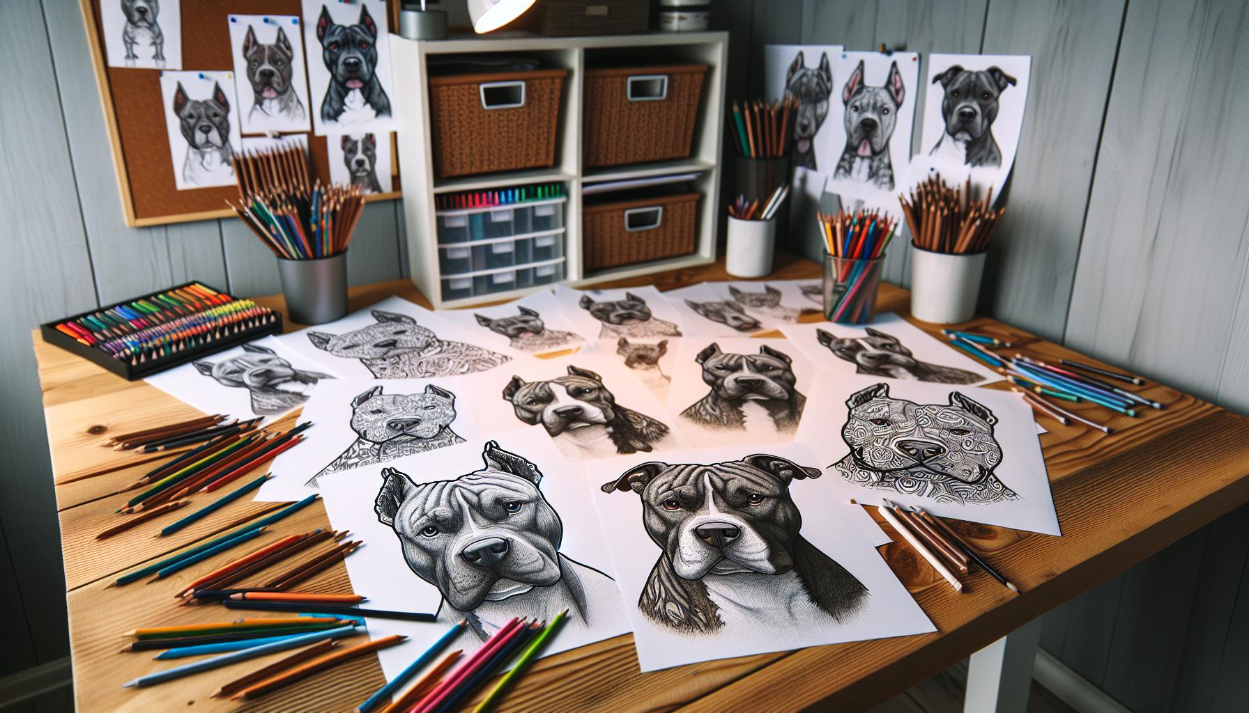 Popular Pitbull Coloring Page Designs